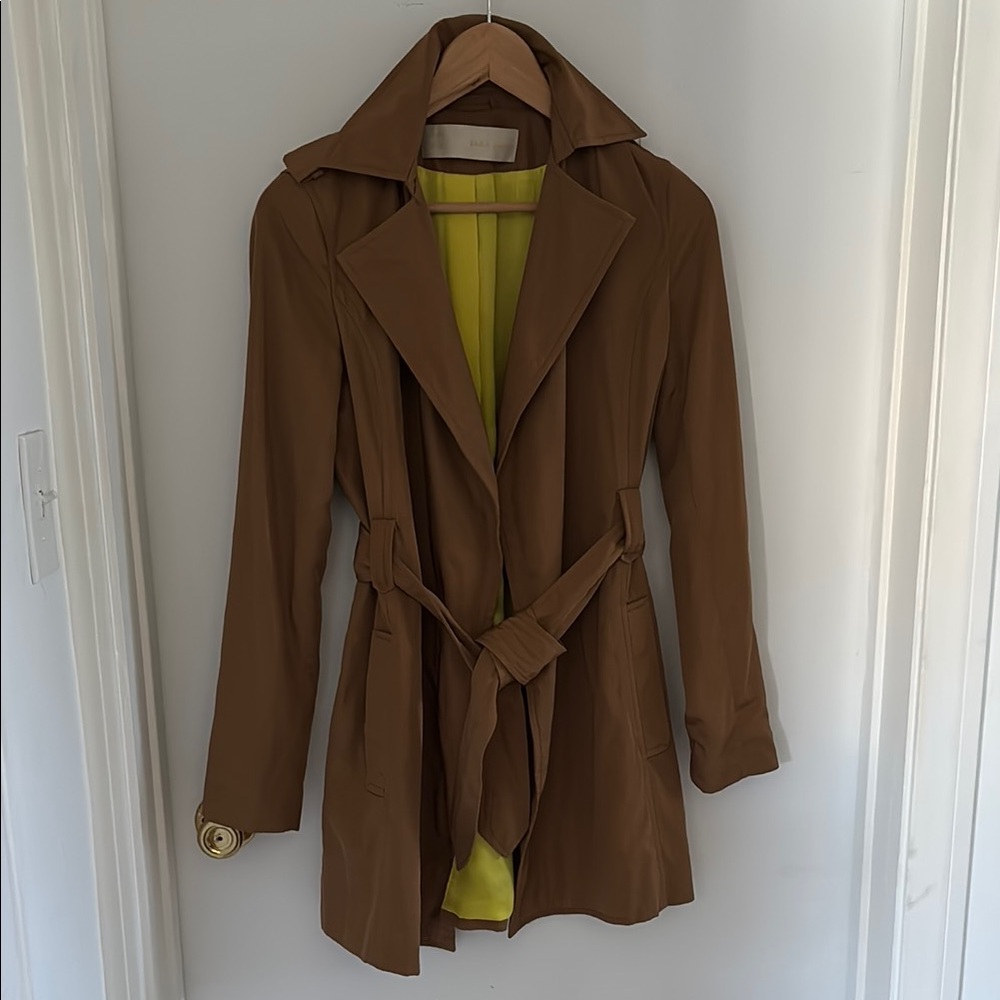 Zara Tan Trench Coat with Lime Lining